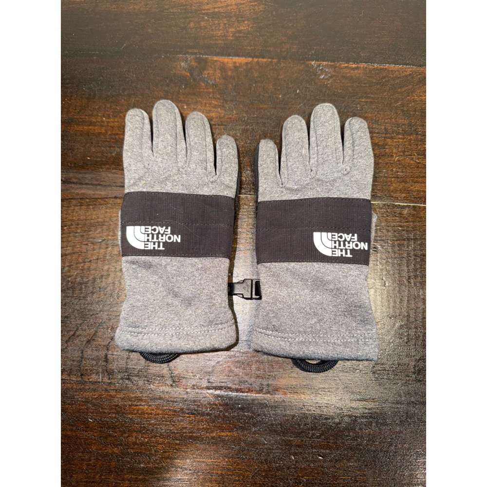 The‎ North Face Kids Gray Black Etip Fleece Lined Winter Gloves Size 5 M/M